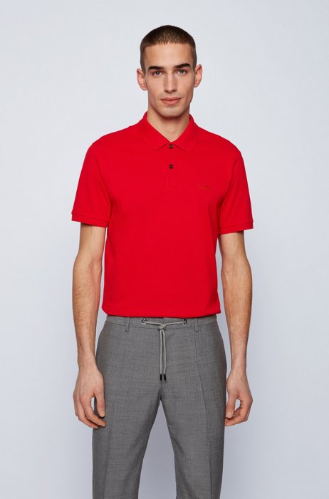 Regular-fit polo shirt in Pima-cotton piqué, Red