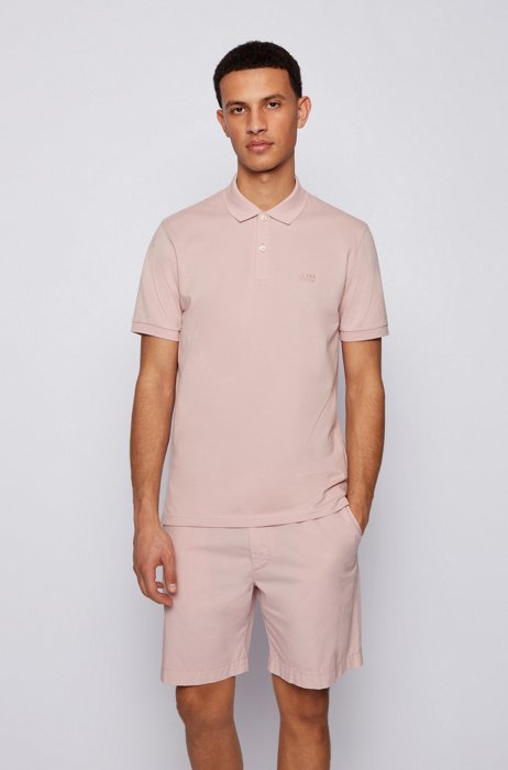 Regular-fit polo shirt in Pima-cotton piqué, light pink