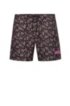 Quick-drying swim shorts with tulip print, Patterned