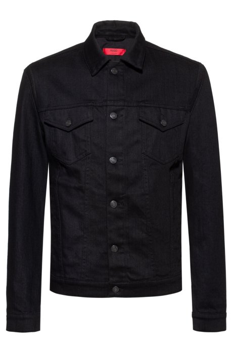 Slim-fit jacket in black-black stretch denim, Black
