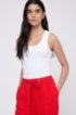 Racer-back vest in ribbed stretch jersey, White