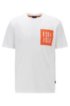 Regular-fit T-shirt in cotton with monogram print, White