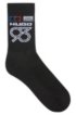 Quarter-length socks with HUGO '93 intarsia, Black
