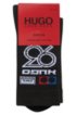 Quarter-length socks with HUGO '93 intarsia, Black