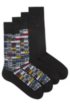 Two-pack of plain and patterned cotton-blend socks, Black