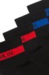 Two-pack of short-length socks with slogan stripe, Black