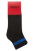 Two-pack of short-length socks with slogan stripe, Black