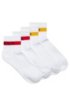 Two-pack of short-length socks with slogan stripe, White