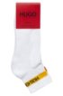 Two-pack of short-length socks with slogan stripe, White