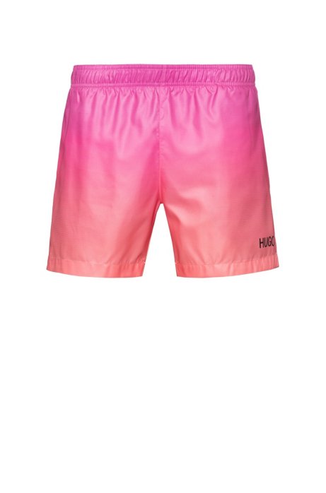 Quick-drying swim shorts with d&eacute;grad&eacute; print, Pink