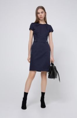 black cotton shift dress