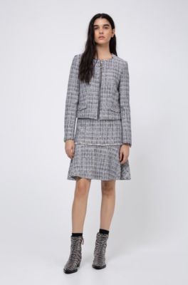 HUGO - High-waisted mini skirt in tweed 
