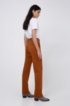 Regular-fit trousers in virgin wool with seaming details, Brown