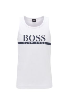 BOSS - Logo tank top in pure cotton