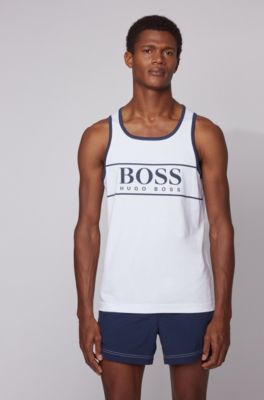 BOSS - Logo tank top in pure cotton