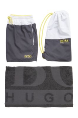 Logo beach set comprising towel, swim 