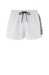 Quick-dry swim shorts with contrast logo, White