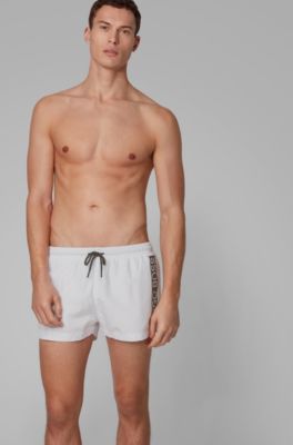 hugo boss swim shorts white