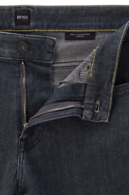 Slim-fit jeans in grey cashmere-touch denim