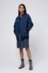 Oversized-fit bomber-style jacket in stretch denim, Blue