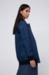 Oversized-fit bomber-style jacket in stretch denim, Blue