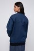 Oversized-fit bomber-style jacket in stretch denim, Blue