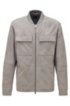 Blouson-style jacket in suede, Silver
