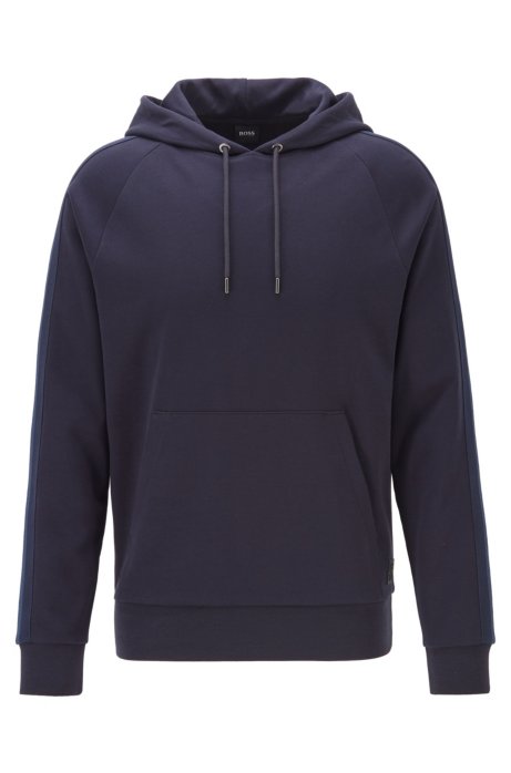 Regular-fit sweatshirt with knitted-tape trims, Dark Blue