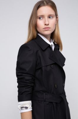 hugo boss leather trench coat