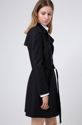 hugo boss leather trench coat