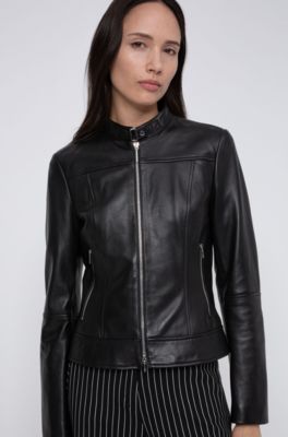 hugo boss leather blazer