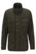 Regular-fit jacket in Italian crinkle fabric, Brown