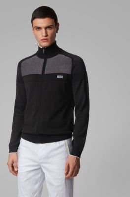 hugo boss zip cardigan