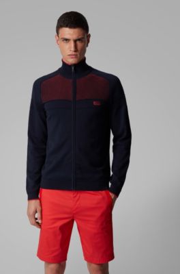 hugo boss zip up cardigan