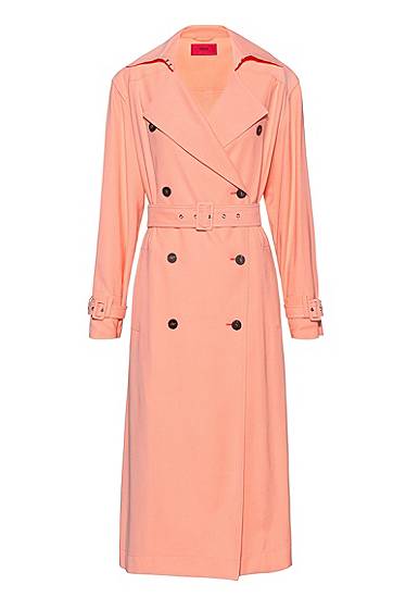 HUGO Double-breasted trench coat with oversized lapels