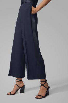 blue satin jumpsuit