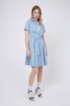 Slim-fit shirt dress in striped cotton twill, Light Blue