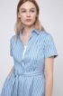 Slim-fit shirt dress in striped cotton twill, Light Blue
