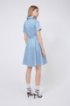 Slim-fit shirt dress in striped cotton twill, Light Blue