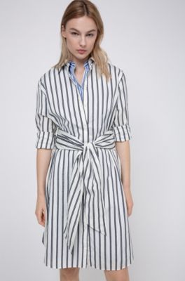 button down silk dress