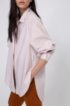 Oversized-fit blouse in cotton with collection logo stripes, White