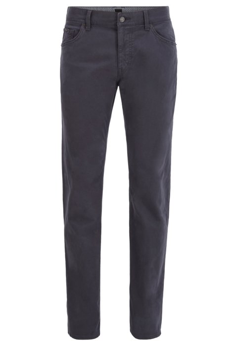 Regular-fit jeans in satin-touch stretch denim, Dark Blue