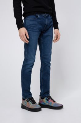 HUGO - Extra-slim fit jeans in mid-blue 