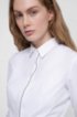Slim-fit blouse in stretch cotton with piping details, White