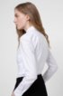 Slim-fit blouse in stretch cotton with piping details, White