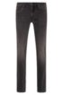 Slim-fit jeans in dark-grey lasered stretch denim, Anthracite