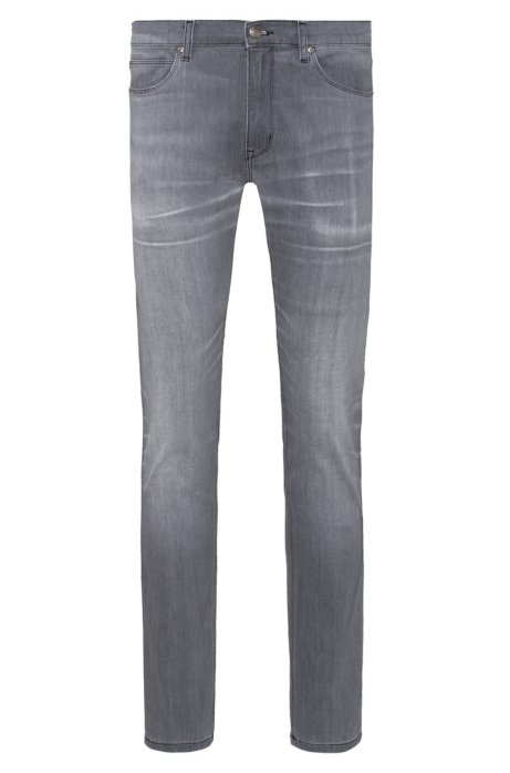 Skinny-fit jeans in mid-grey comfort-stretch denim, Grey