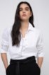 Oversized-fit blouse in stretch-cotton poplin, White