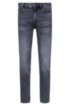 Tapered-fit jeans in Italian rigid denim, Anthracite