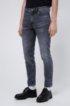 Tapered-fit jeans in Italian rigid denim, Anthracite